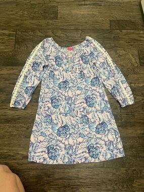 Lilly Pulitzer Pink Dress with Blue Shell Print